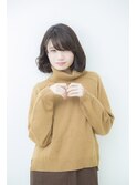 大人かわいい/レイヤーロング/グレーベージュ/前髪パーマ/幡ヶ谷
