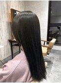 大人綺麗な黒髪ロングストレート 髪質改善トリートメント