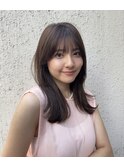 ふんわりレイヤーミディアムレイヤー顔まわりカット