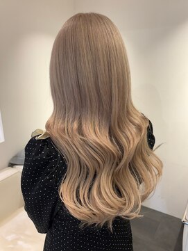 ベレーザ 渋谷神南(Beleza) 7523ミルクティーベージュ姫カットレイヤー韓国くすみベージュ