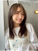 ミルクティーグレージュアプリコットオレンジハイライトカラー