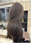 ブリーチなしダブルカラーブラウングレージュ赤み消し秋カラー