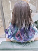 デイズ(days) 【エンドカラー】暗めアッシュ × 毛先多色ユニコーンカラー