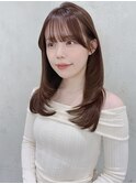 レイヤーカット/グレージュブラウン/韓国巻き/顔周りカット