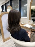 大人美人艶カラーベージュ小顔カット透明感レイヤーロング 