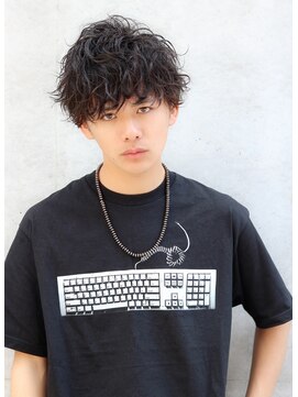 ネイビー(NAVY) パーマ取れやすい方にオススメ スパイラル強め 無造作マッシュ