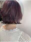 Lien☆ラベンダーピンク×デザインカラー×外ハネスリークボブ