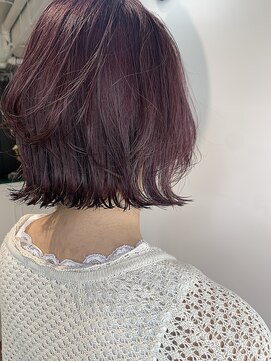 リアン(Lien) Lien☆ラベンダーピンク×デザインカラー×外ハネスリークボブ