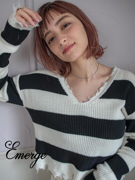 エマージュ 上野御徒町(Emerge) 切りっぱなしピンクベージュ/ボブフル[上野,上野,上野,上野駅]