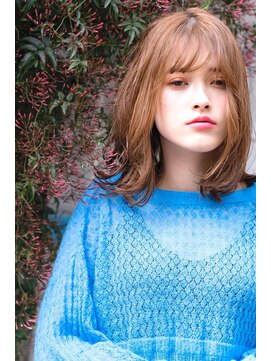 メーヴェ(Mowen) mowen×外ハネミディアム×ラフウェーブ×モカベージュ