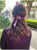 《momoka》ハーフアップ結婚式お呼ばれヘアセット早朝横浜石川町