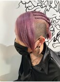 【派手髪】ラベンダーピンク×コーンロウセット