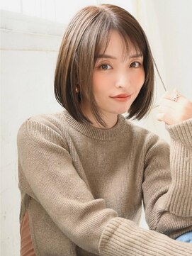 アグ ヘアー アノ 高田店(Agu hair 'ano) 《Agu hair》小顔効果◎前下がりオリーブグレージュボブ