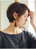 少し明るめの白髪染め30代40代/前下がりショート・太白区西多賀