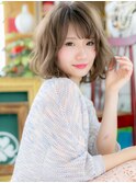 大人可愛いインナーカラーくせ毛風ボブパーマc5浦和20代30代40代