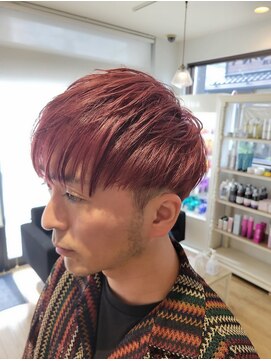 フレイムス ヘアアンドリラックス 南越谷店(Frames hair&relax) 刈り上げマッシュ×チェリーピンク