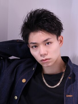 ネイビー(NAVY) アッパーショート 刈り上げショート アップバング