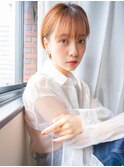 プチショート＃くびれヘアアプリコットオレンジハイライトカラー