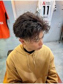 センターパート　ツイスパ　縦落ちスパイラル