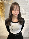 顔周りレイヤー×オリーブグレージュ ブリーチなし
