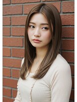 フルショウ 小牧(FURUSHO)&nbsp;マロンベージュ前髪なし髪質改善ストレートレイヤーカット