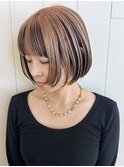 前髪カットボブミディアムブリーチ_ba574171