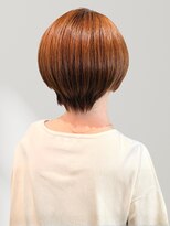 ヘアーメイク グロー(hair make grow)&nbsp;オレンジブラウン 白髪染め 丸みボブ 顔周りカット 髪質改善