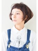 ガーリー系重ふわショートボブ
