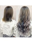 アッシュ×オーロラ#シールエクステ#大人ダークカラー#新宿