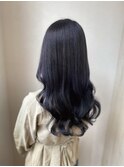 ダブルカラー/ブルーブラック/ケアブリーチ/ナチュラル/カット