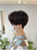 刈り上げショート×ニュアンスパーマ