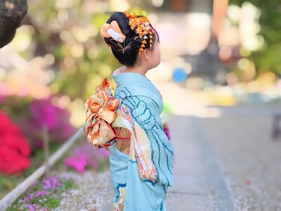 十三詣りの日本髪のヘアセットです