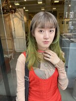 ロジェ(loje) 【loje】グレーベージュ×ライムグリーン/セクションカラー★