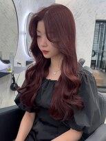 ドットモーダ  町田店(dot. mooda)&nbsp;【ワインレッド×顔周りカット】韓国/韓国ヘア/町田/町田駅