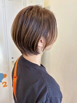 ミニヨン バイ ハピネス 高の原店(mignon by Happiness) 大人ショートボブモカベージュハイライトカラー　奈良　清水