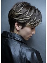 ネクストフォーヘアー(NEXT for hair)&nbsp;センターパート　ハイライト　カルマパーマ