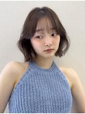 ボブ／レイヤーカット／グレージュカラー／表参道