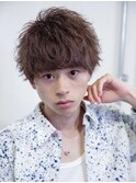ニュアンスマッシュショートアッシュブラウンメンズビジネス仙台