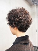 ショートマッシュパーマくるくるパーマハードパーマカーリーヘア