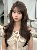 レイヤーカット　くびれヘア　流し前髪　『桔川 恒』