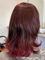 栞美容室&nbsp;インナーカラーピンク系