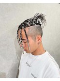 特殊ヘア派手髪兵庫県姫路メンズエクステブレイズシルバー