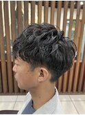 無造作ウェットツイスパ×刈り上げショート