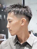 メッツ 原宿(METS) MEN'S/黒髪アップバングショート×フェード/短髪
