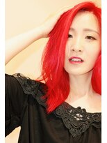 ランプヘアー(LAMP HAIR)&nbsp;10代20代30代カラーバター派手髪カジュアル暖色カラーセミロング