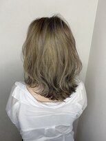 モルニ(MORNI)&nbsp;グレージュ_マロンベージュ Aラインボブ かきあげ