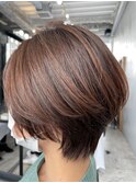 【SHARON原宿】大人可愛い×丸みショート×ピンクベージュ