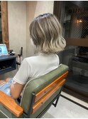 バレイヤージュショコラアッシュハイライトグレージュカラー