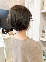 キャアリー(Caary)&nbsp;福山caaryひし形ショートボブ艶透明感オリーブカラー30代40代