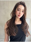 ACE 横浜　ショコラブラウン×かき上げ前髪